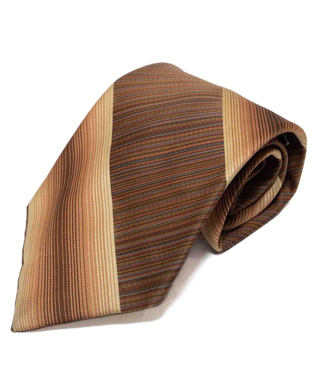 Damon Vintage Retro Brown Striped 60's 70's Necktie Neck Tie